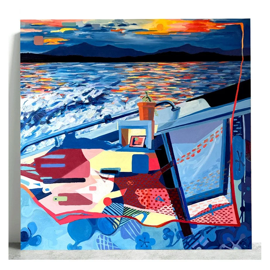 abstract landscape painting inspired by the hudson river valley by